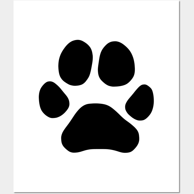 Lilly the Shiba Inu's Paw Print - Black on White Wall Art by shibalilly